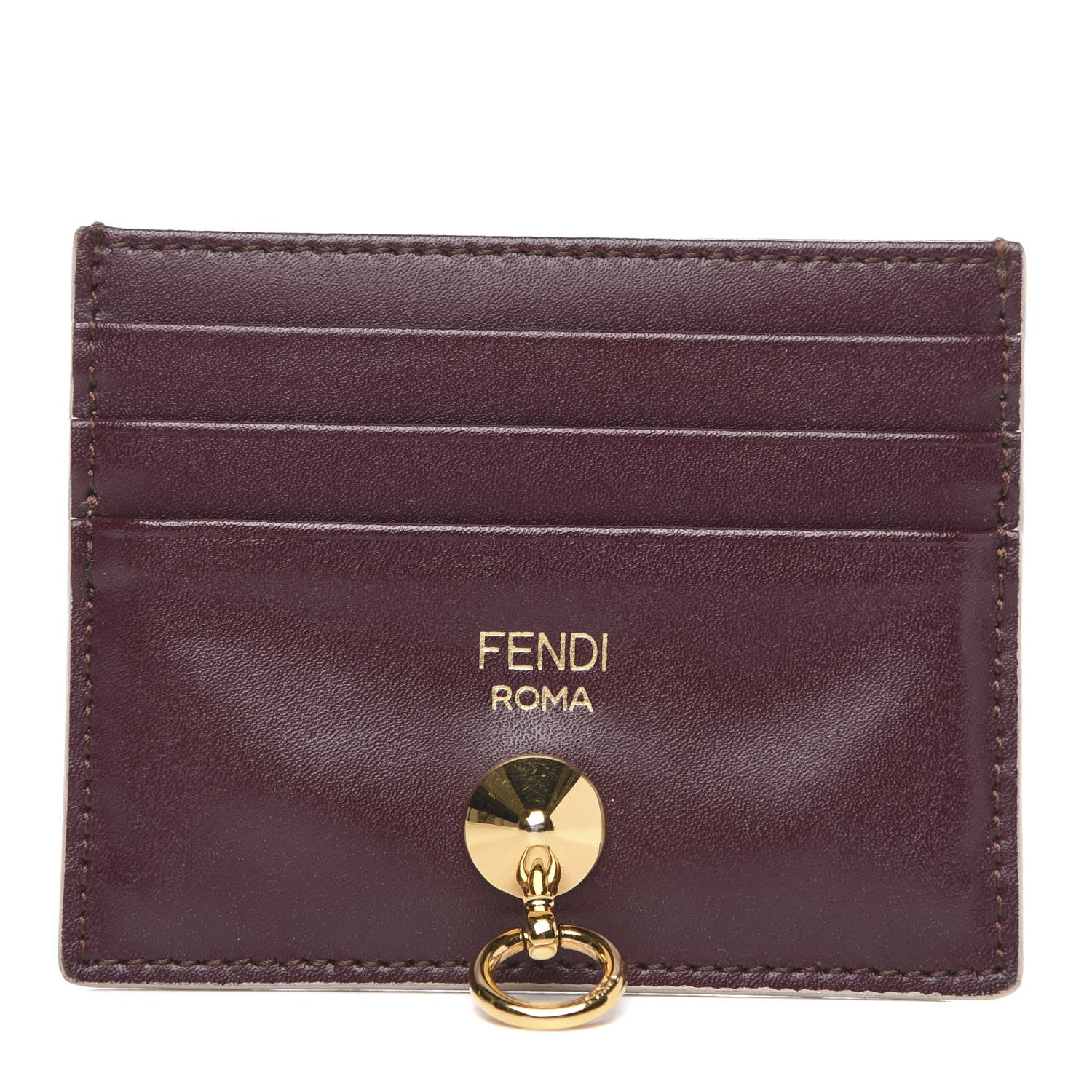 Fendi Vitello Liberty Lucio By The Way Card Holder Bordeaux Amido Blue Notte 1 of 7