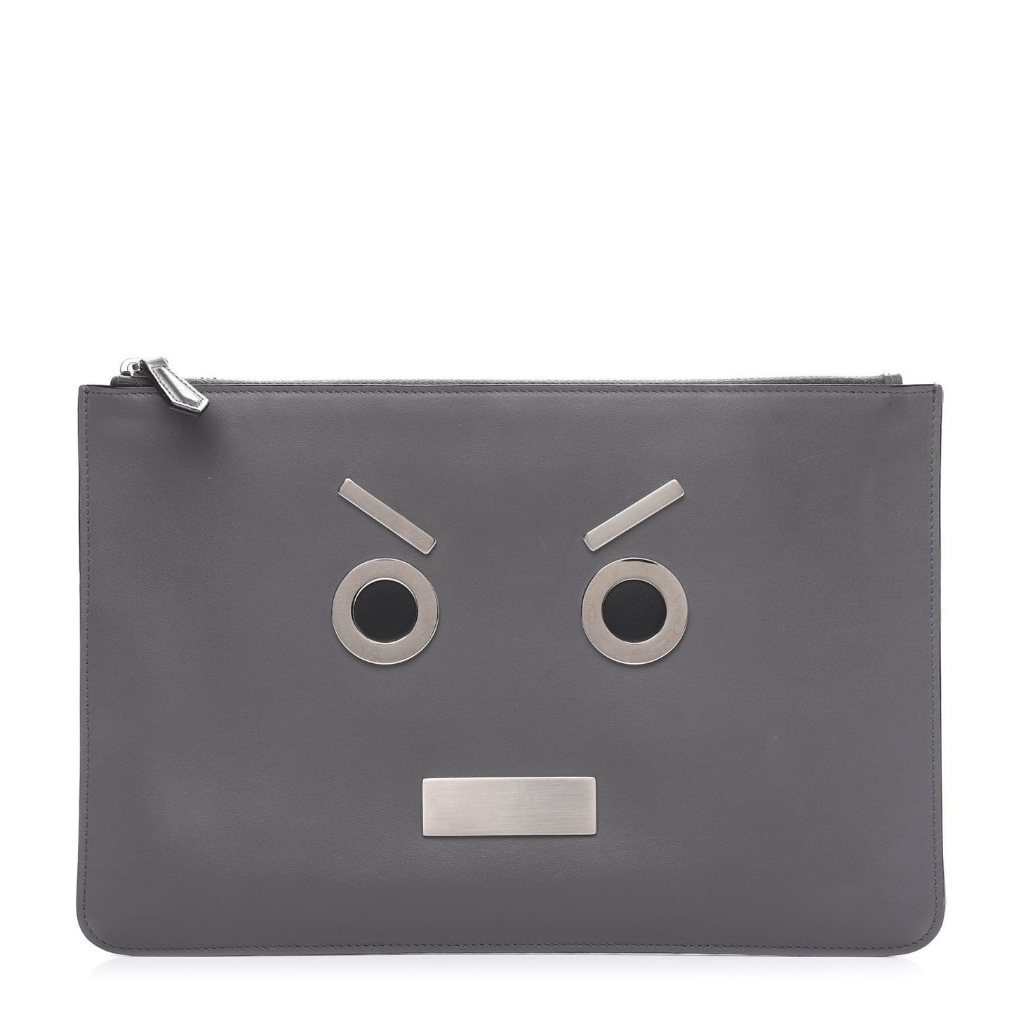 Calfskin Faces Pouch Grey