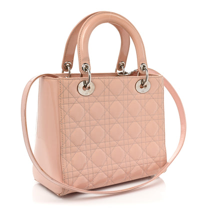 Christian Dior Patent Cannage Medium Lady Dior Rose Clair 3 of 15