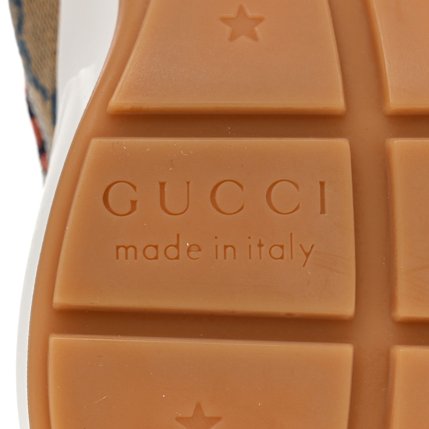 Gucci Monogram Multicolor Demetra Womens Rhyton Sneakers 35 Yellow Blue Great White Tabasco 8 of 9