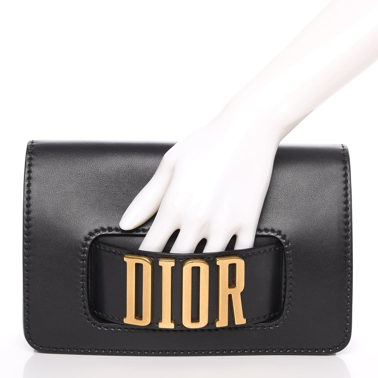 Smooth Calfskin Dio(r)evolution Flap Clutch Black