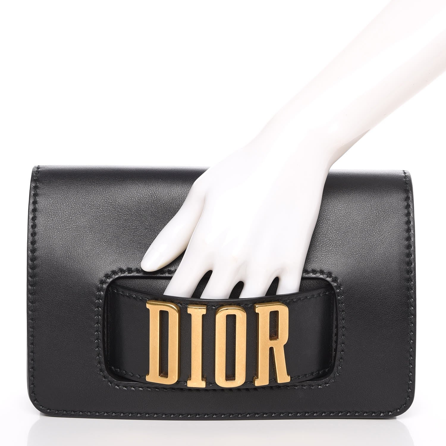 Christian Dior Smooth Calfskin Dio(r)evolution Flap Clutch Black 2 of 7
