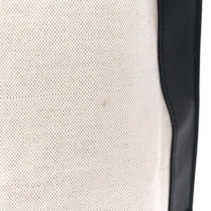 Saint Laurent Canvas Calfskin Tag Hobo White Black 13 of 13