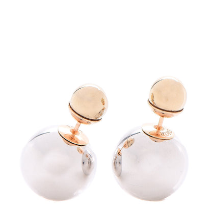 Christian Dior Mise En Dior Tribal Earrings Silver Gold 1 of 4