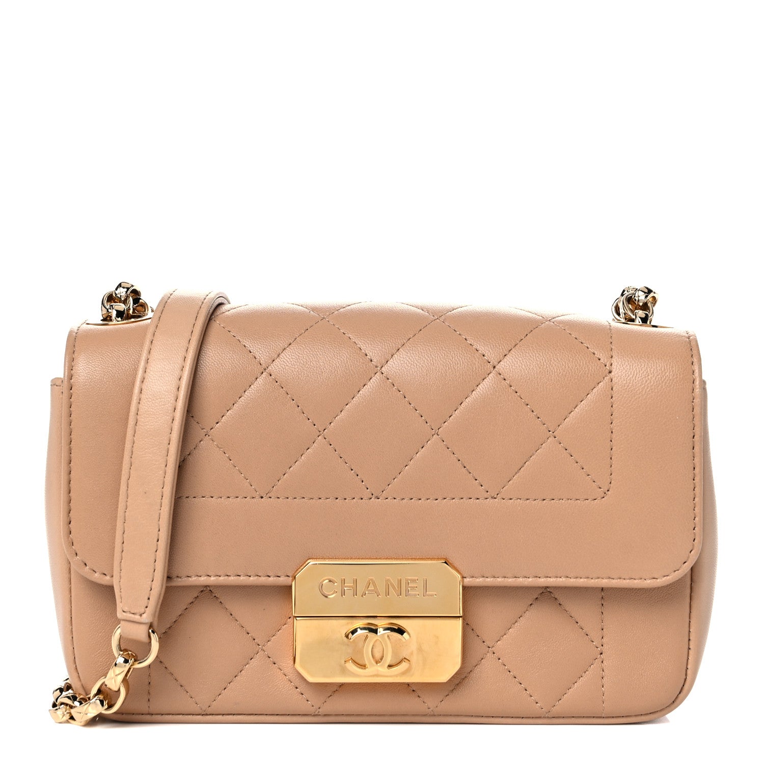 Chanel Lambskin Mini Chic With Me Flap Beige 1 of 12
