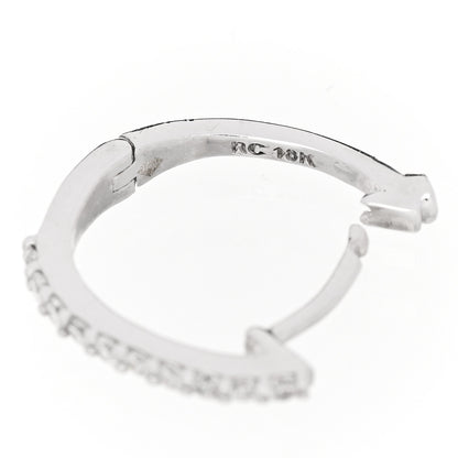 Roberto Coin 18K White Gold Diamond Pave Huggie Earrings 4 of 4