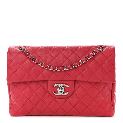 Chanel Washed Caviar Quilted Maxi Single Flap Fuchsia 1 of 10