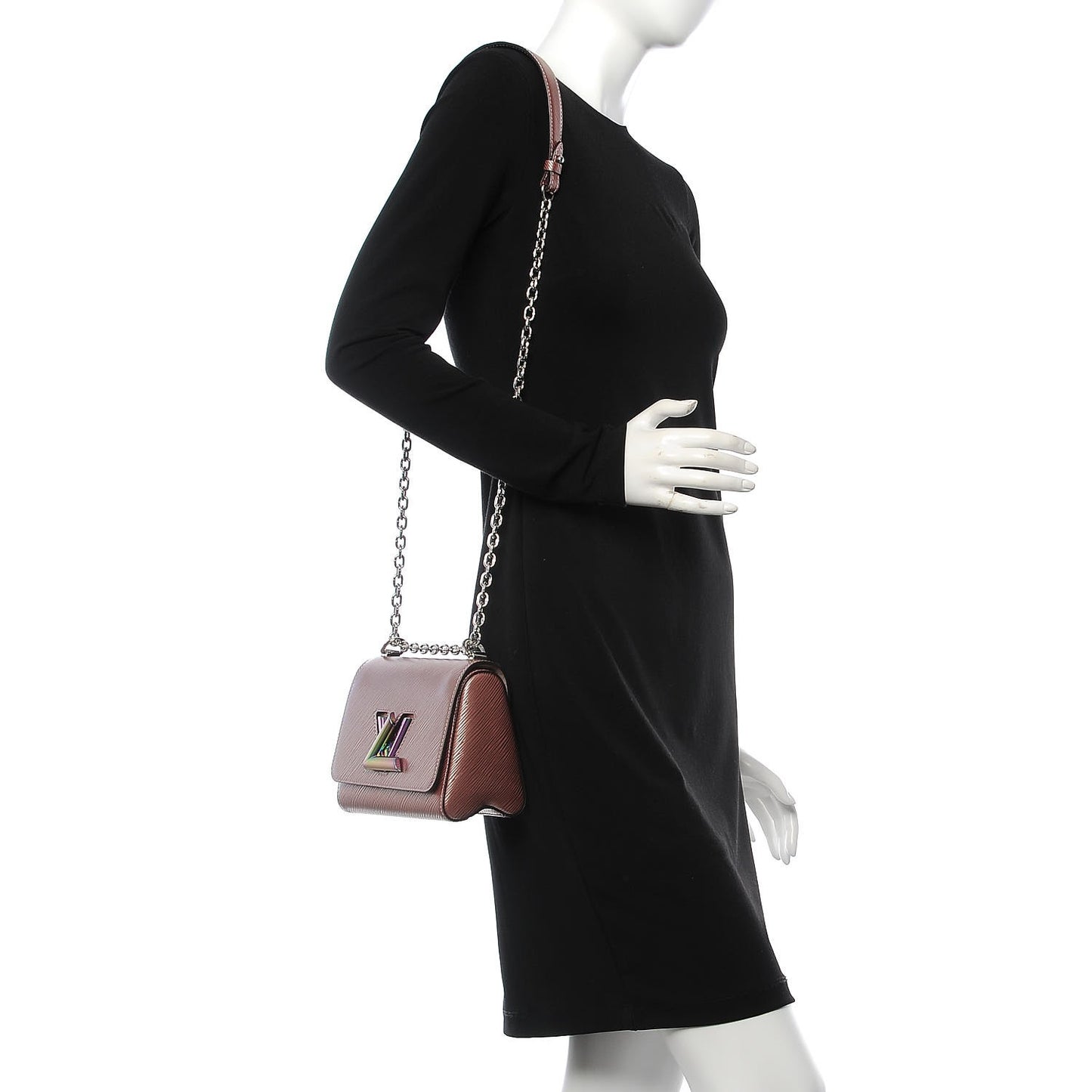 Epi Scarabeo Twist Shoulder Bag PM Rose Gold