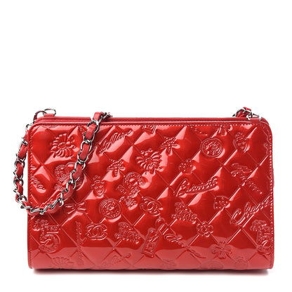 Chanel Patent Calfskin Lucky Symbols Pochette Red 1 of 9