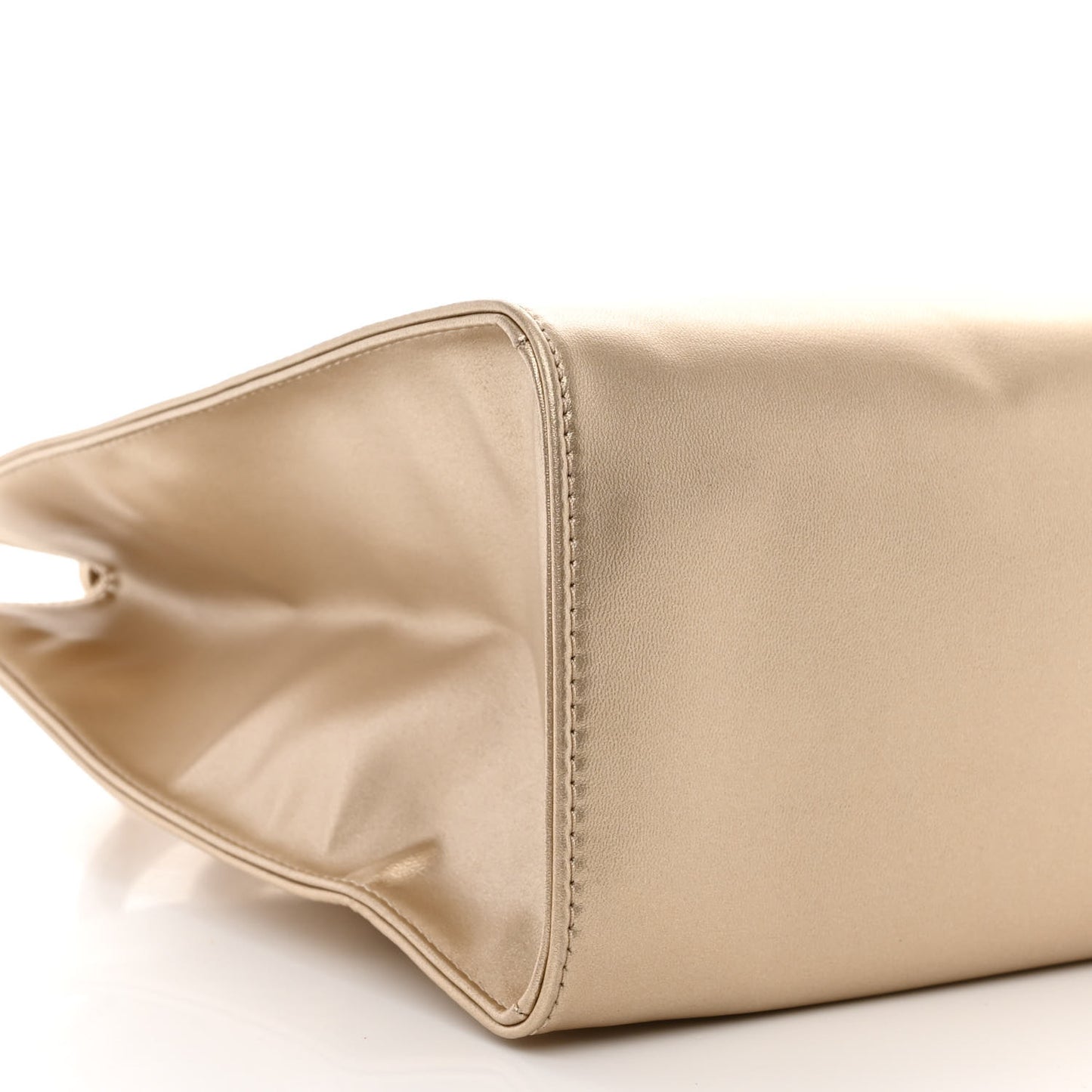Metallic Vegan Leather Medium Shopping Bag Gold