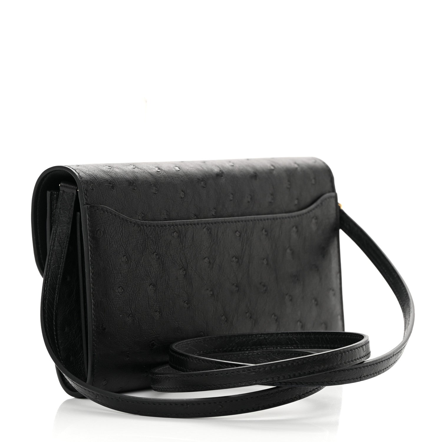 Hermes Ostrich Constance Long Wallet To Go Black 3 of 8