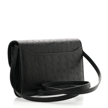 Hermes Ostrich Constance Long Wallet To Go Black 3 of 8