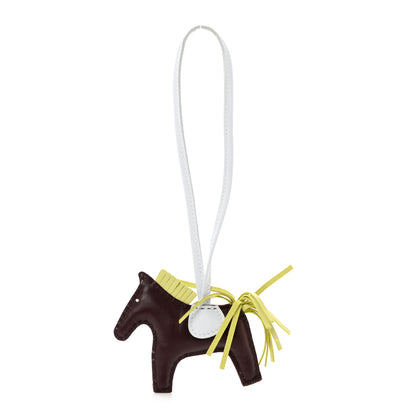 Hermes Milo Lambskin Grigri Rodeo Horse Bag Charm PM Rouge Sellier Jaune Bourgeon Bleu Brume 1 of 4