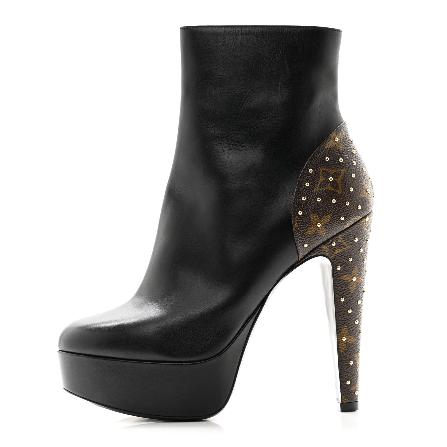 Louis Vuitton Calfskin Monogram Afterglow Platform Ankle Boots 38 Black 1 of 11