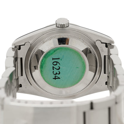 Rolex Stainless Steel 18K White Gold Diamond 36mm Oyster Perpetual Datejust Watch Silver 16234 4 of 5