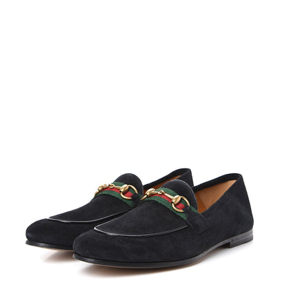 Gucci Suede Web Mens Horsebit Loafers 7 Navy 3 of 9
