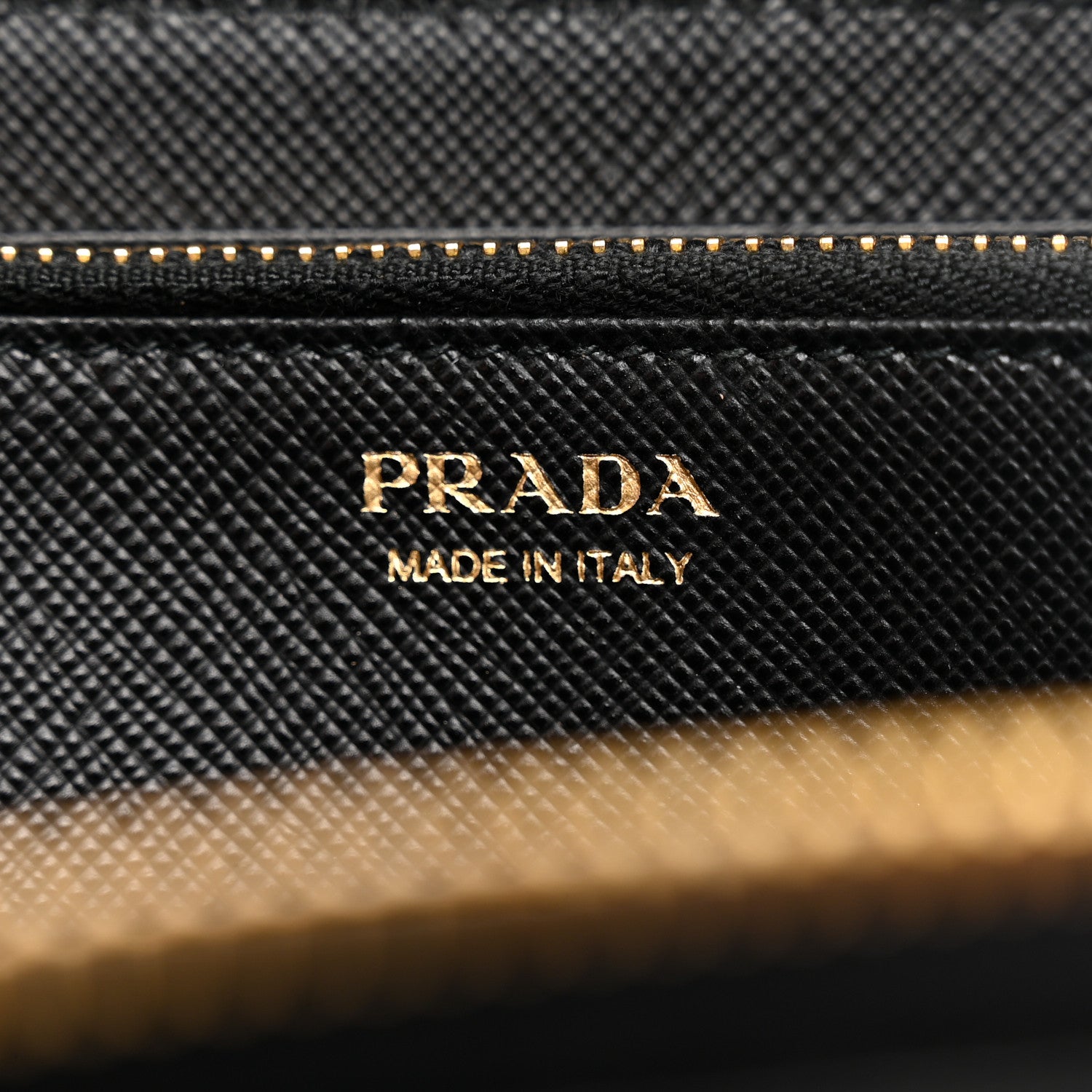 Prada Saffiano Triangle Zip Around Wallet Black 6 of 8