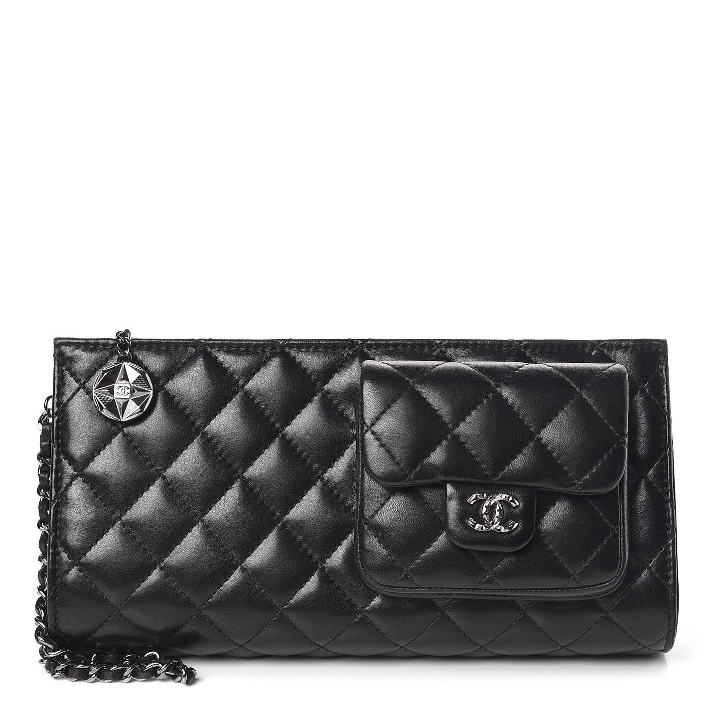 Lambskin Mineral Nights Pochette Wristlet Black