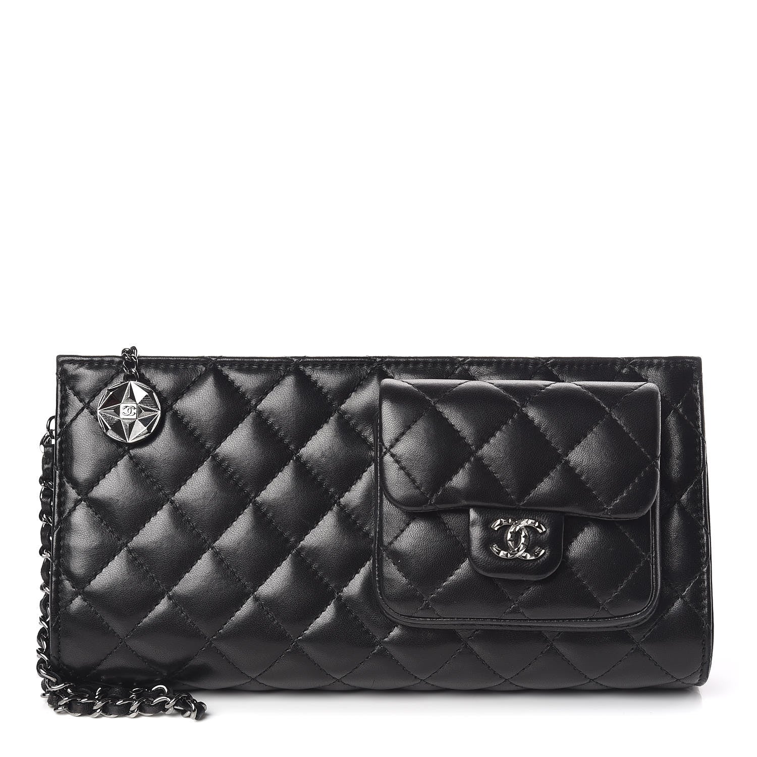 Chanel Lambskin Mineral Nights Pochette Wristlet Black 1 of 9