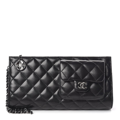 Chanel Lambskin Mineral Nights Pochette Wristlet Black 1 of 9