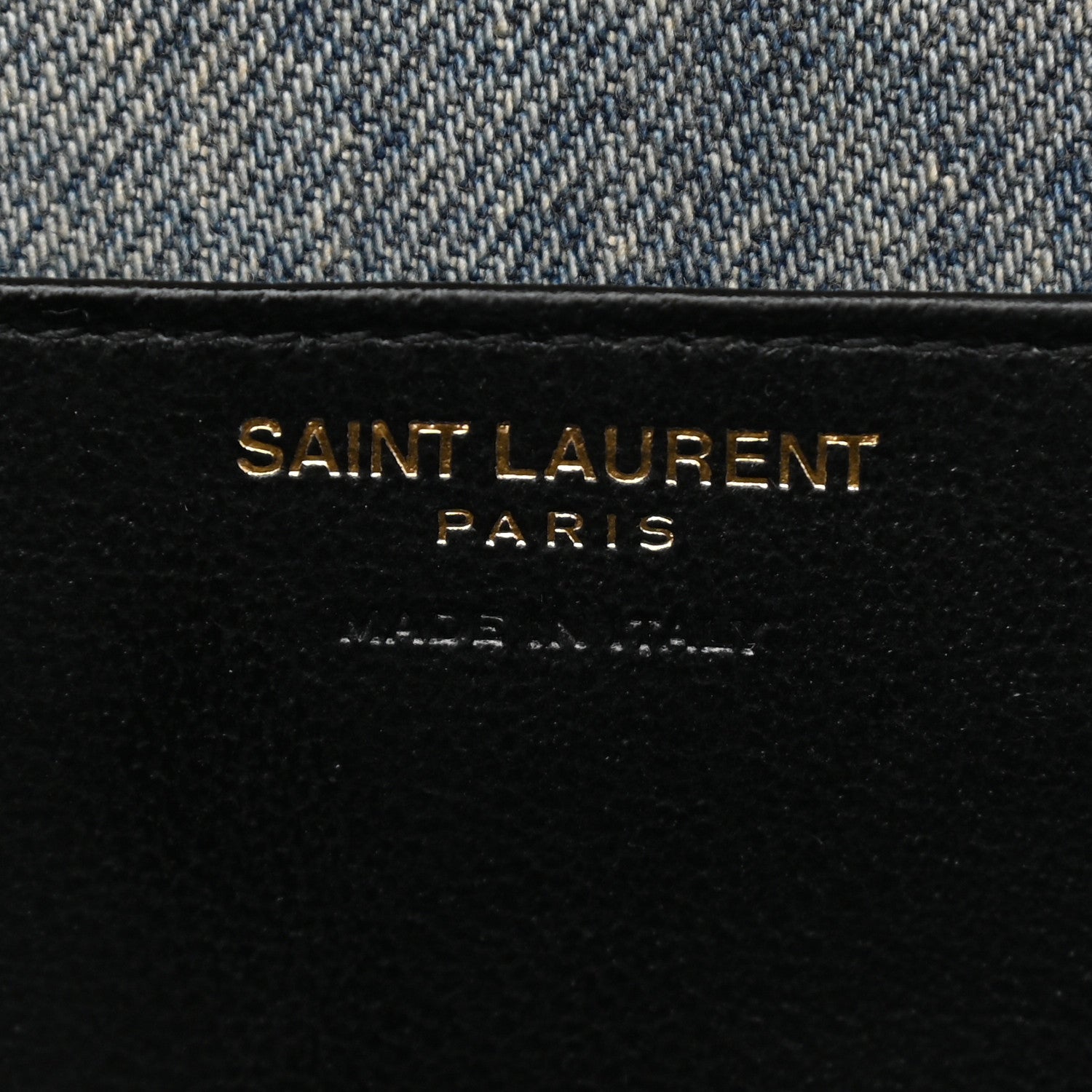 Saint Laurent Denim Monogram Chain Wallet Rodeo Blue Cinnamon 6 of 10