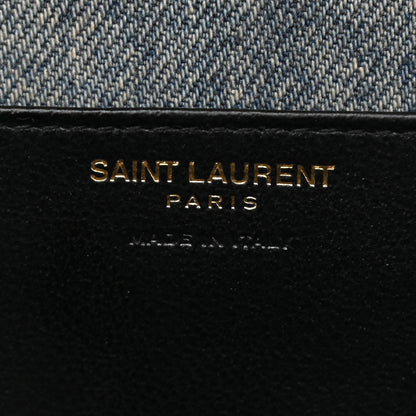 Saint Laurent Denim Monogram Chain Wallet Rodeo Blue Cinnamon 6 of 10