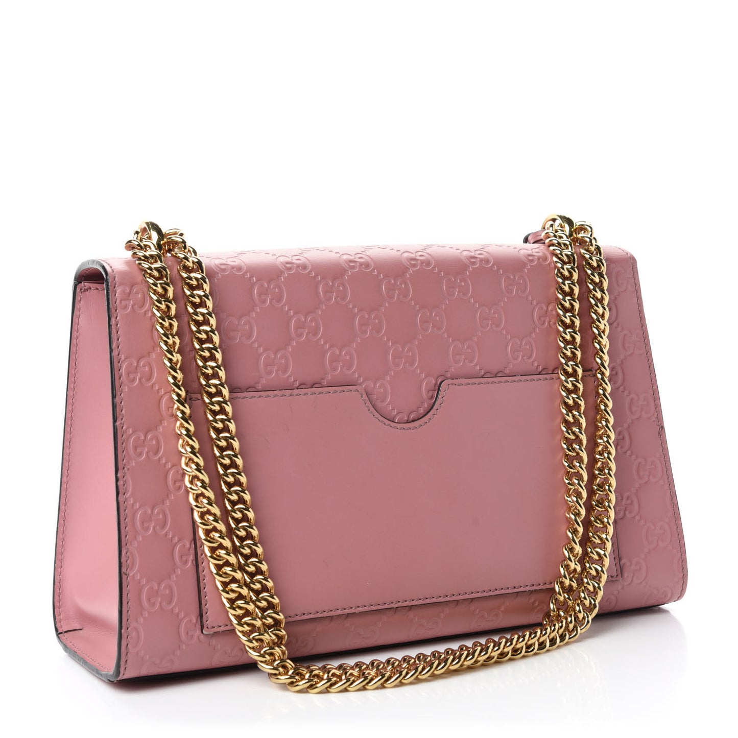 Guccissima Signature Medium Padlock Shoulder Bag Rose Baby Candy