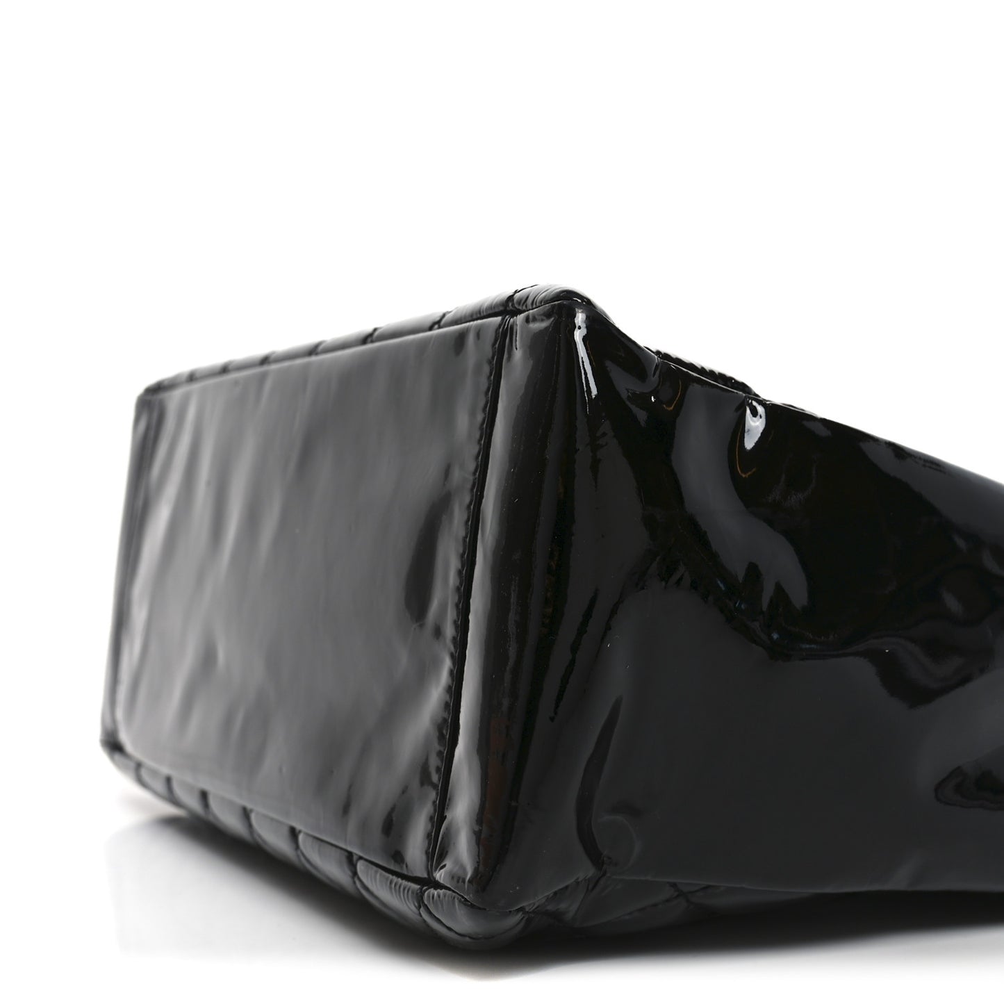 Patent Quilted Grand Shopping Tote GST Black