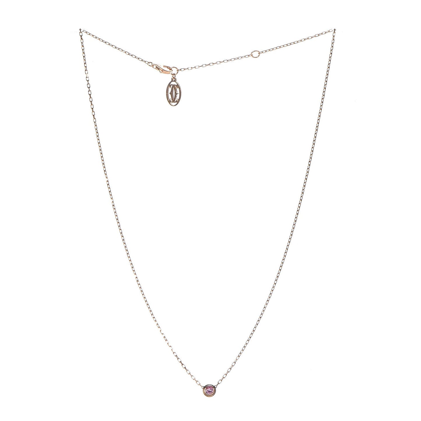 18K Pink Gold Pink Sapphire D'Amour Pendant Necklace