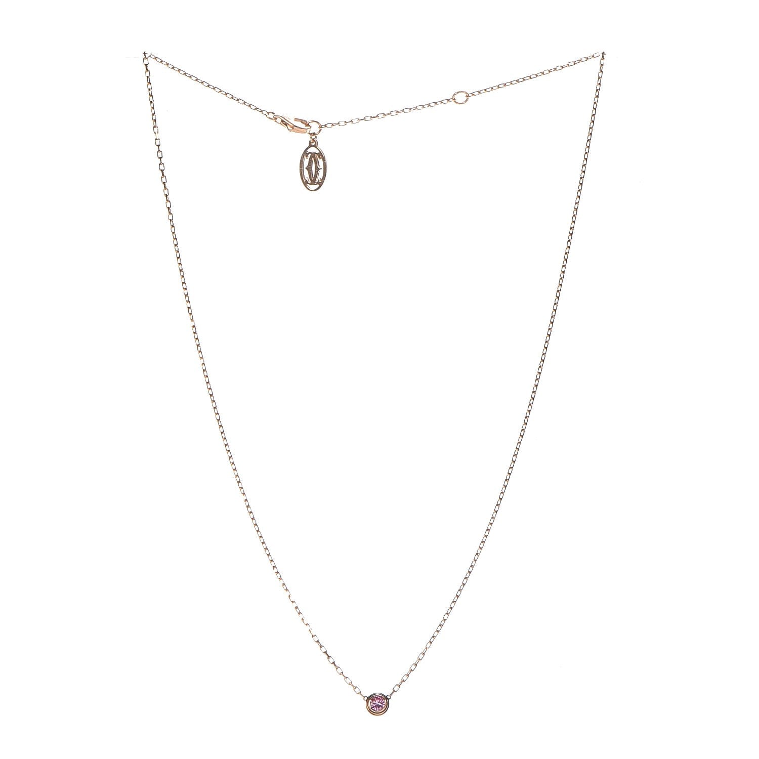 Cartier 18K Pink Gold Pink Sapphire D'Amour Pendant Necklace 3 of 6