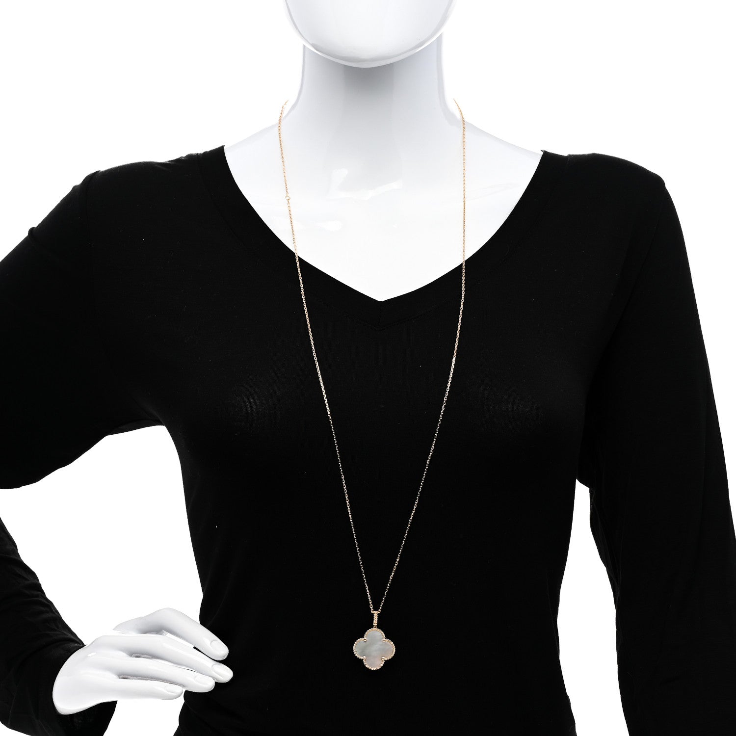 Van Cleef & Arpels 18K Yellow Gold Mother of Pearl Magic Alhambra Long Necklace 2 of 6