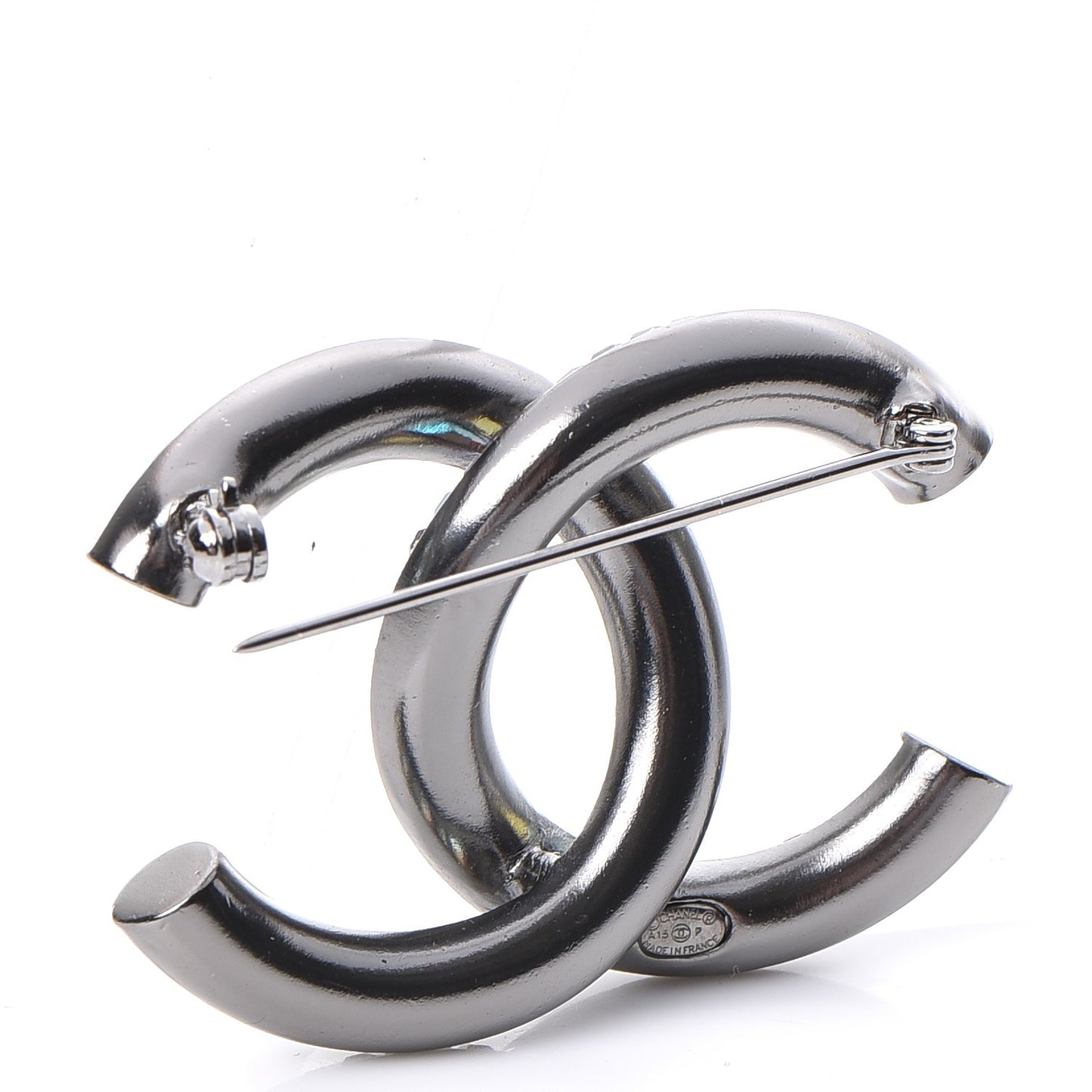 Ruthenium Crystal Baguette CC Brooch Multicolor