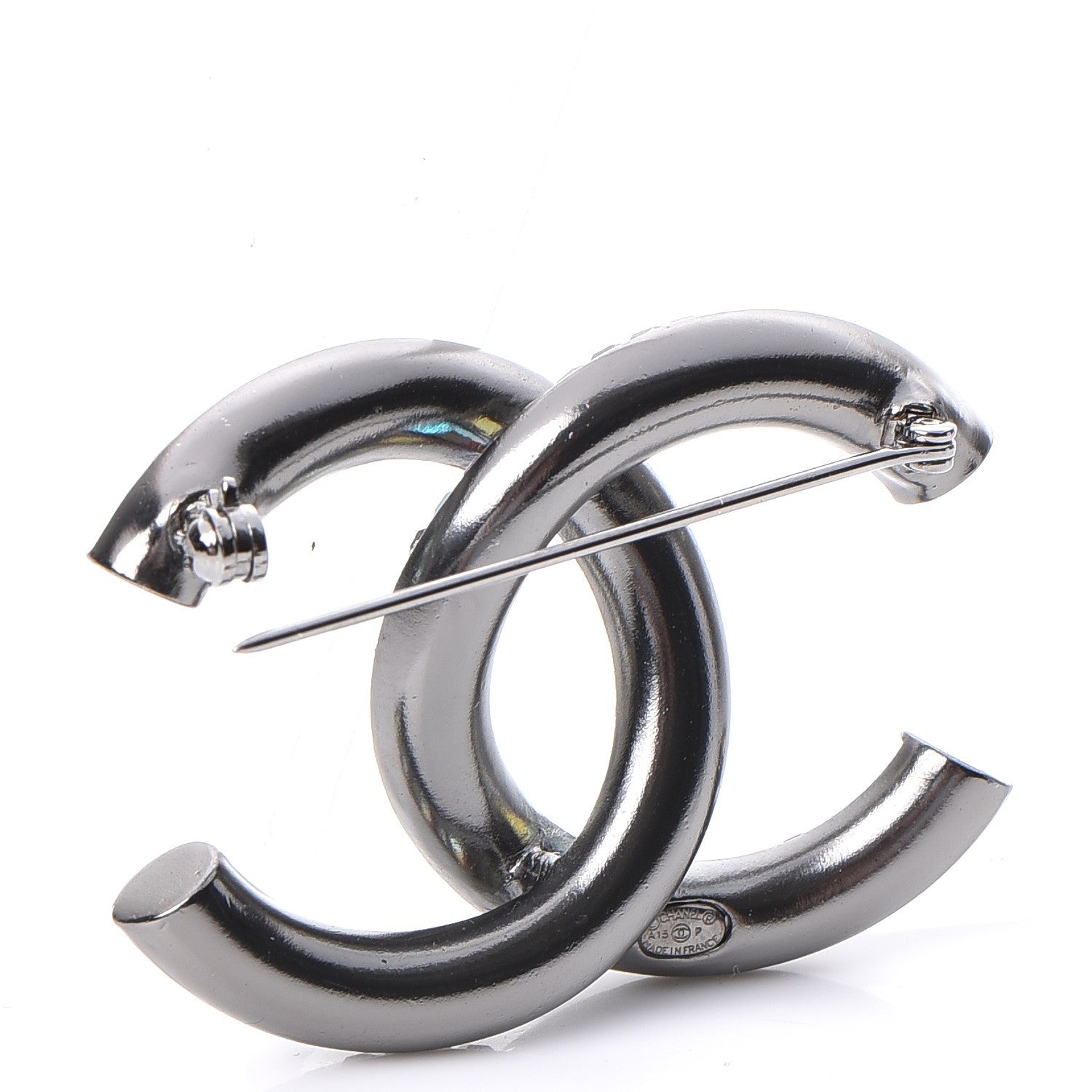 Chanel Ruthenium Crystal Baguette CC Brooch Multicolor 3 of 7