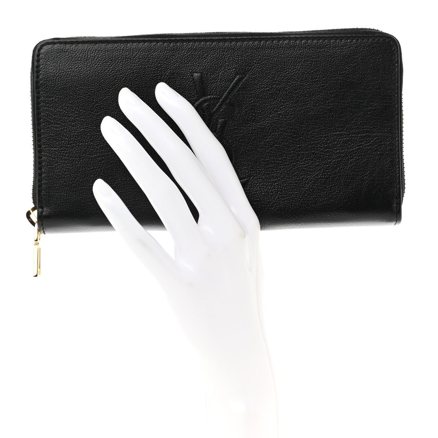 Saint Laurent Chevre Belle De Jour Zip Around Wallet Black 2 of 6