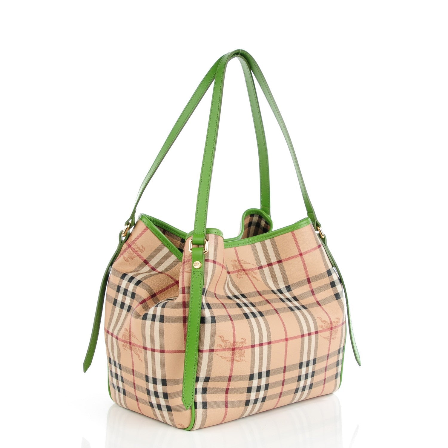 Burberry Haymarket Check Small Canterbury Tote Green 3 of 8
