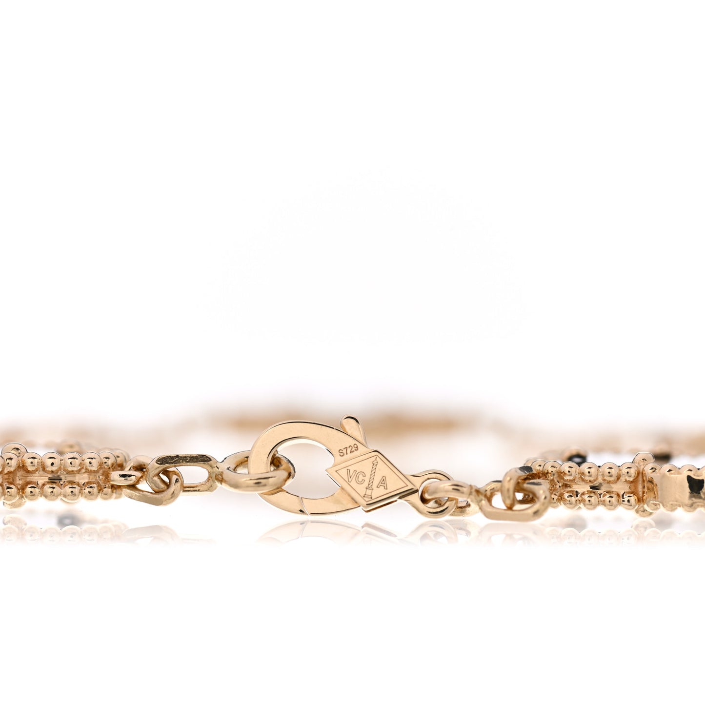 18K Yellow Gold Black Onyx 5 Motifs Vintage Alhambra Bracelet
