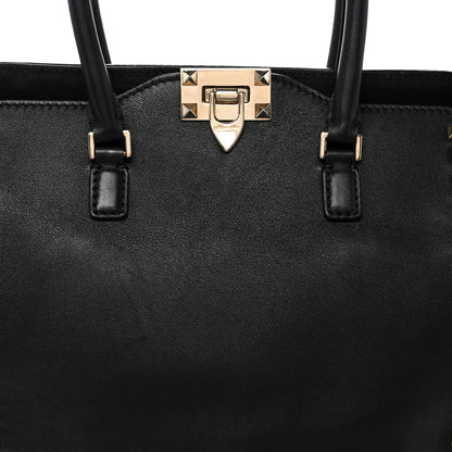 Valentino Garavani Vitello Rockstud Double Handle Tote Black 8 of 10