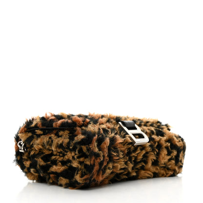 Balenciaga Fleece Leopard Print Hourglass Chain Bag Brown 4 of 11