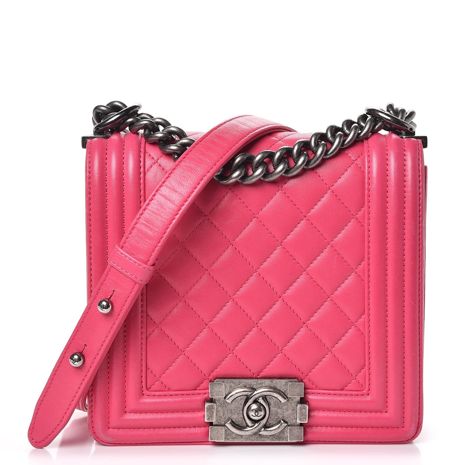 Chanel Lambskin Quilted Small Square Boy Flap Pink 1 of 13