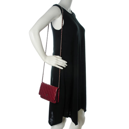 Chanel Caviar Quilted Wallet On Chain WOC Dark Red 2 of 8