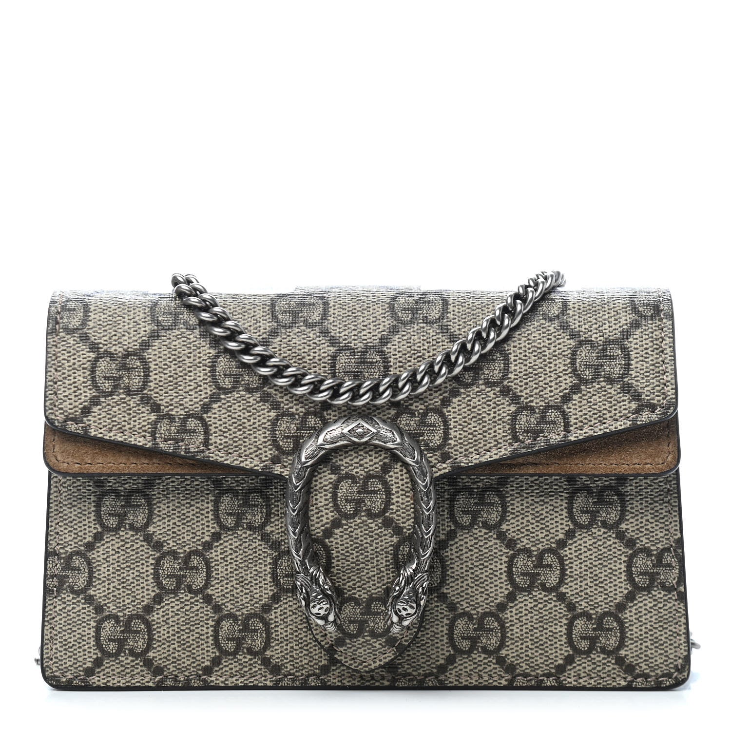 Gucci GG Supreme Monogram Super Mini Dionysus Shoulder Bag Taupe 1 of 5