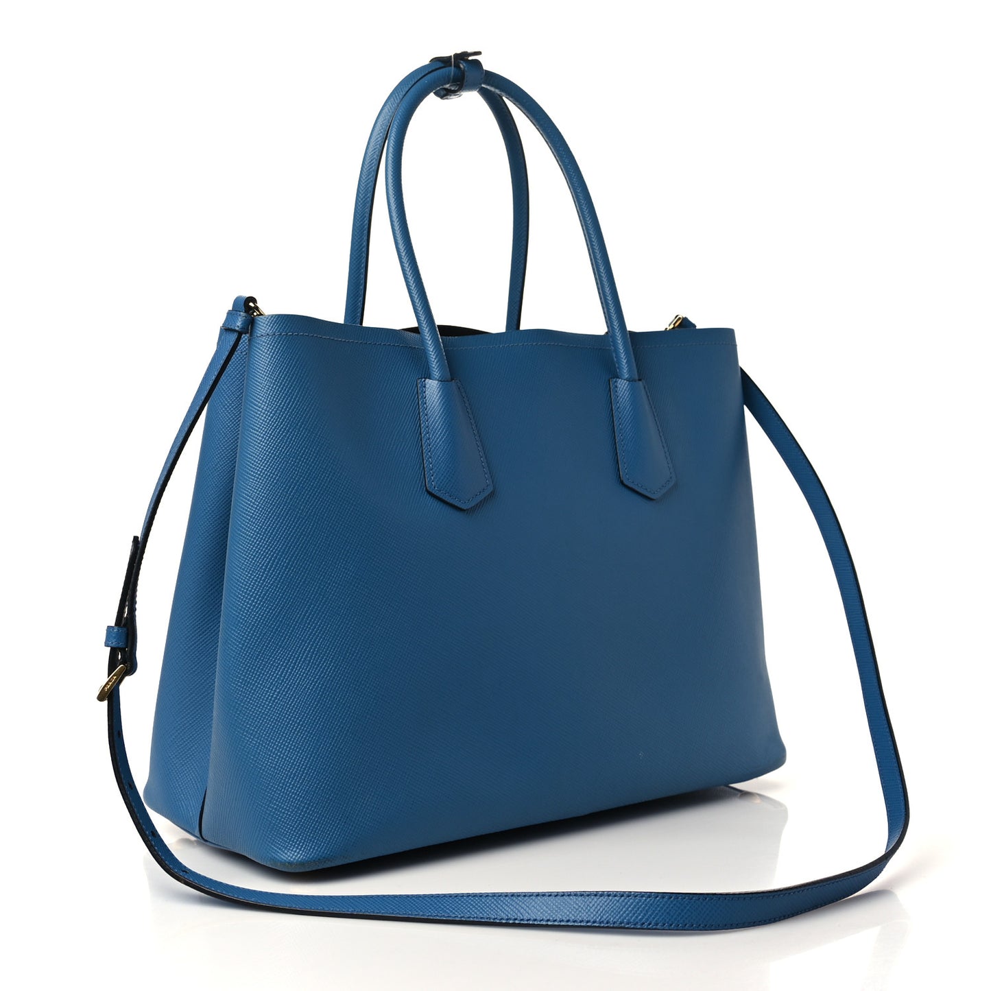 Saffiano Cuir Medium Double Bag Cobalto