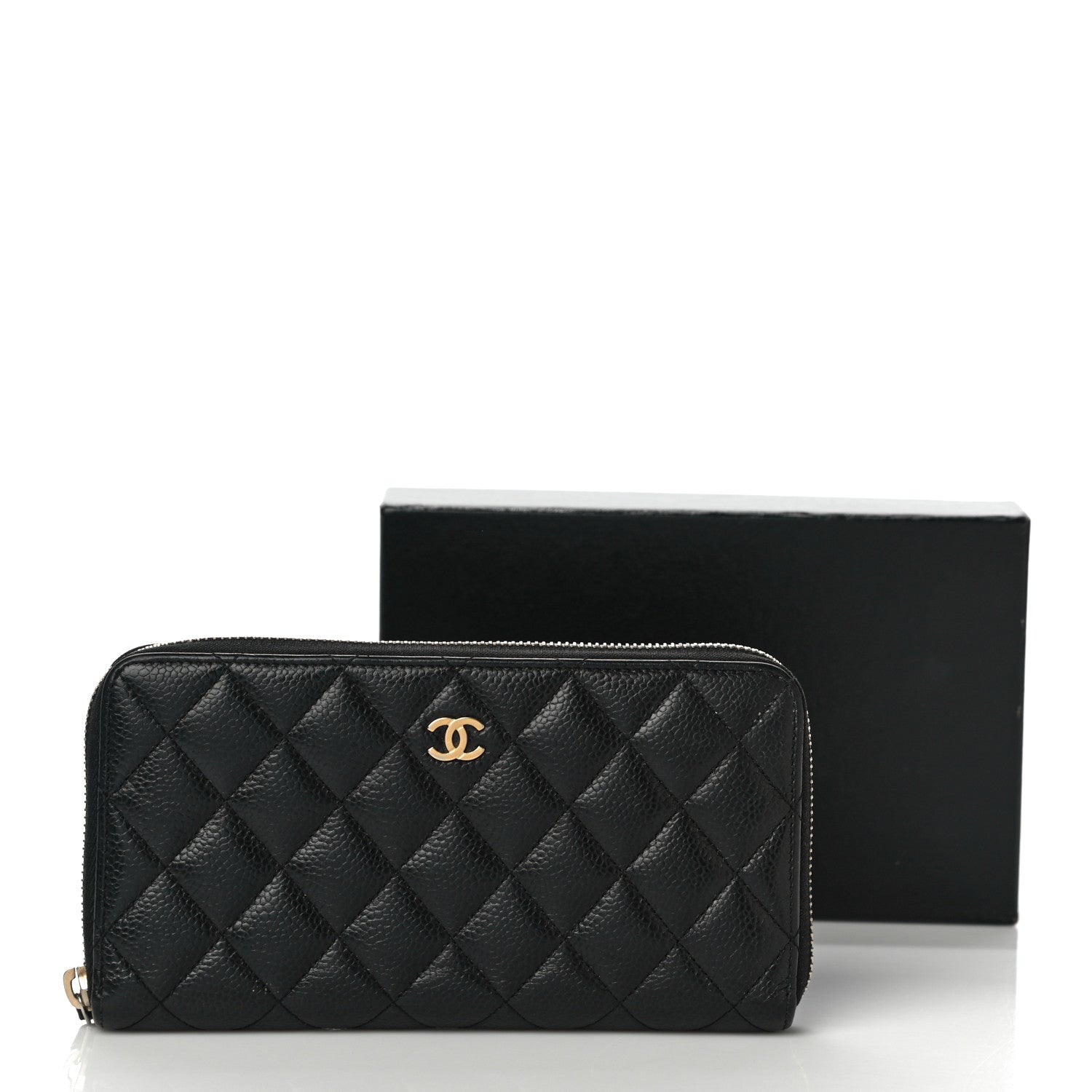Chanel Caviar Quilted Large Gusset Zip Around Wallet Black 12 of 12