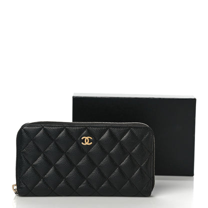 Chanel Caviar Quilted Large Gusset Zip Around Wallet Black 12 of 12