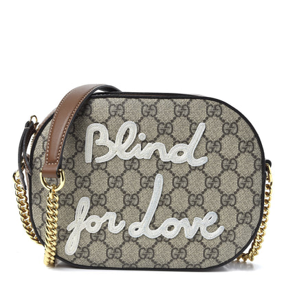 Gucci GG Supreme Monogram Blind For Love Embroidered Mini Chain Shoulder Bag Beige Tuscany 1 of 9