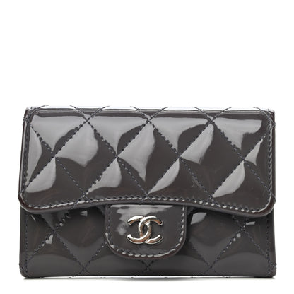 Chanel Patent Quilted Flap Card Holder Dark Grey 1 of 4