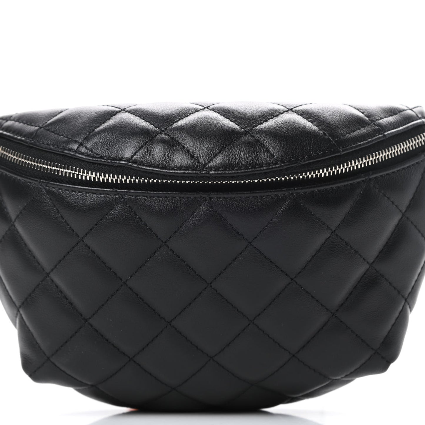 Lambskin Quilted Waist Belt Bag Black