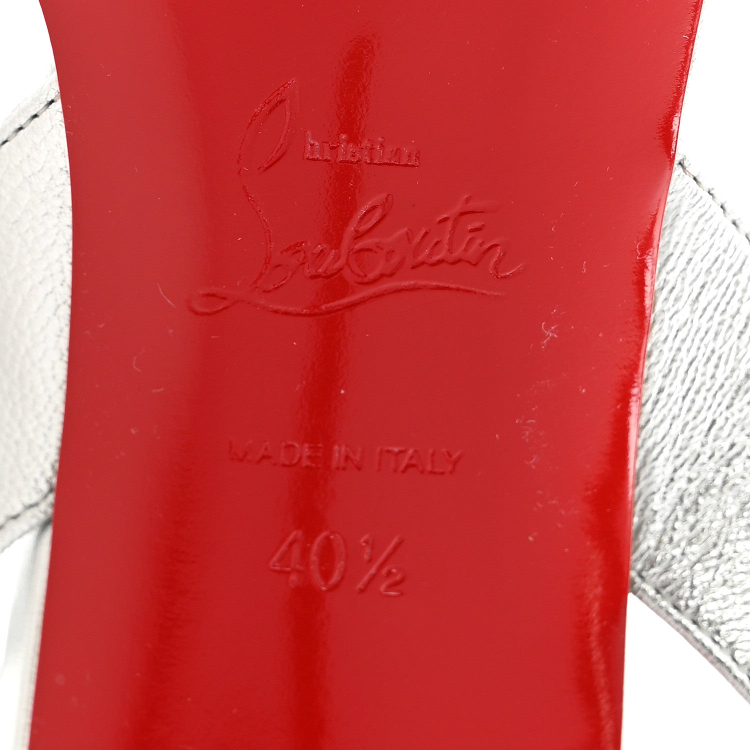 Christian Louboutin Kid Laminato Mariza 85 Sandals 40.5 Silver 8 of 9
