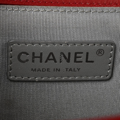 Chanel Calfskin Chevron Quilted Medium Boy Flap  Dark Red 6 of 14