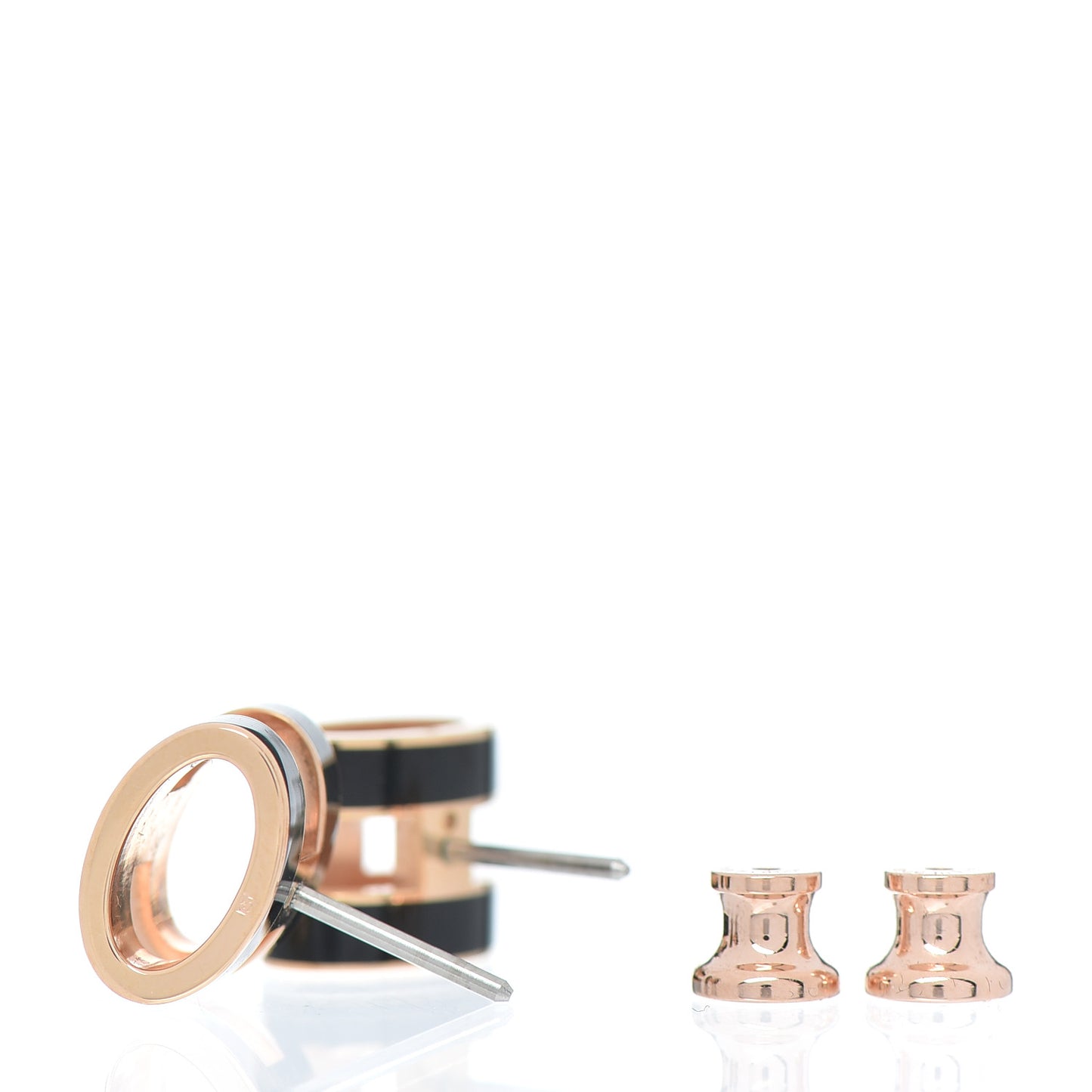 Rose Gold Lacquered Pop H Earrings Black